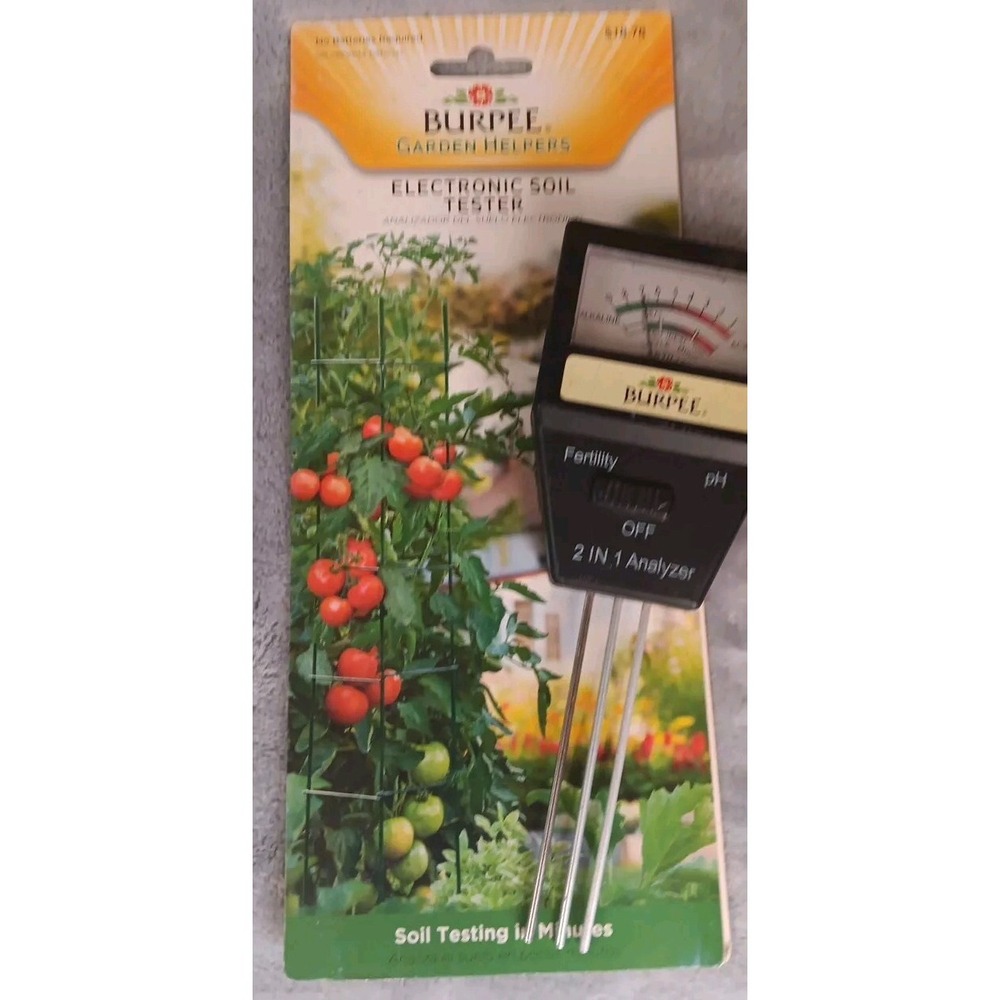 Burpee Electronic Soil Tester pH Fertility‎ No Batteries Required Open Package